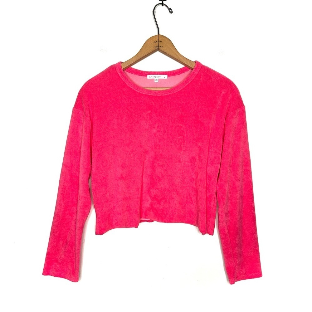 Antistar | Pink Terry Crop Sweatshirt Size Small